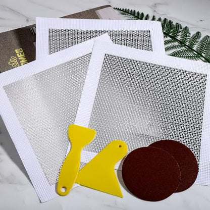 8 × 8 inch Drywall Repair Patch, 3 Pack Drywall Repair Kit Large Hole Patch-Repair for Drywalls Heavy Duty Self-Adhesive Mesh Drywalls Patch Kit, Dry Wall Hole Repair-Patch for Drywall-Plaster Wall