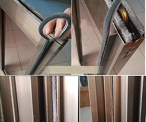Weather Stripping Door Seal - Seals 5m (16ft) Soundproof, Draft & Dustproof Strip for Doors, Windows, Cabinet Doors with Noise Cancelling Window Inserts 5mm x 12mm (0.197 x 0.472 Inch) Gray - size: 5 mm x 12 mm