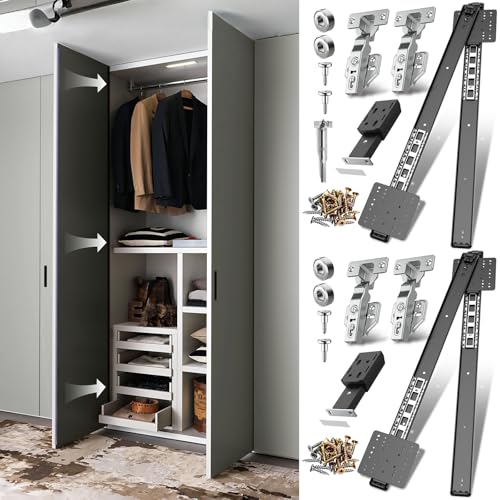 Pocket Door Slides, Cabinet Pocket Door Slide, Pivot Door Slide Hardware Inset, Cabinet Pocket Door Hardware Kit Fit for Inset Door, Cabinet Door(24In, 4PCS) - size: 24 Inch