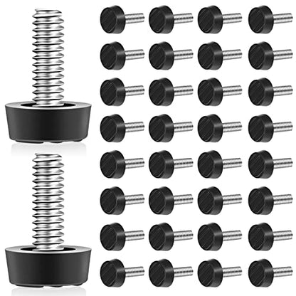 40 PCS M6 Thread Adjustable Furniture Levelers Screw in Threaded Outdoor Furniture Levelers Leveling Feet Screw Foot Levelers On Furniture Glide Leveling for Table, Chair, Furniture Legs