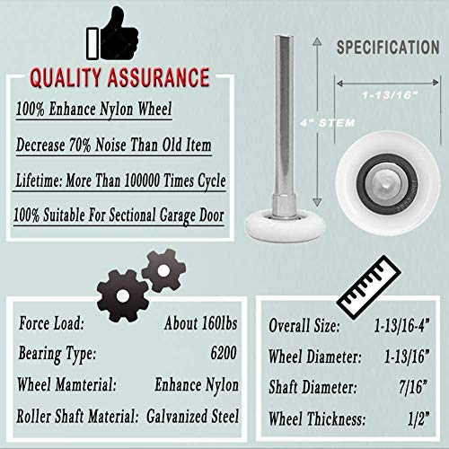 Surpass Garage Door Hardware Kit Roller/Hinge/Top Bracket/Wire Rope (for 16'x7' and 18'x7' Height Double Garage Doors)