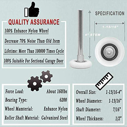 Surpass Garage Door Hardware Kit Roller/Hinge/Top Bracket/Wire Rope (for 16'x7' and 18'x7' Height Double Garage Doors)