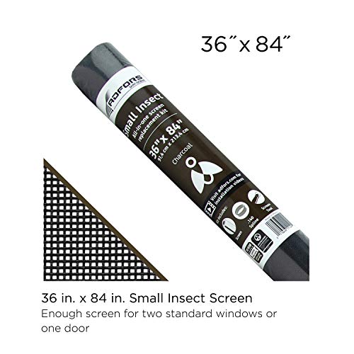 Saint-Gobain ADFORS Small Insect Screen Repair Kit for Window & Door, 36 inches x 84 inches, DIY Window & Door, For Screen Repair, Protects from Small Insect, Comes with Spline Tool & Spline