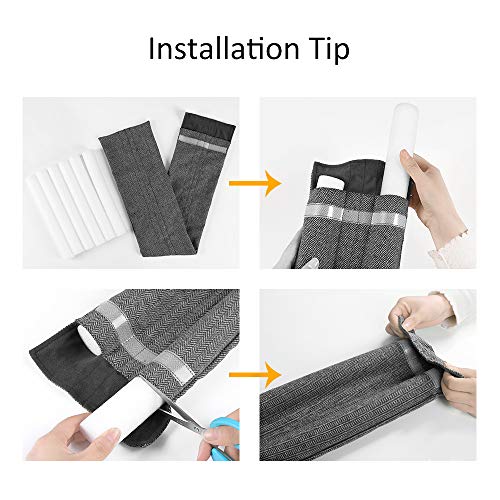 VISEMAN 36 Inch Under Door Stopper-Door Noise Blocker, Double Sided Door Stopper, Machine-Washable - color: Nylon-cotton Black and White