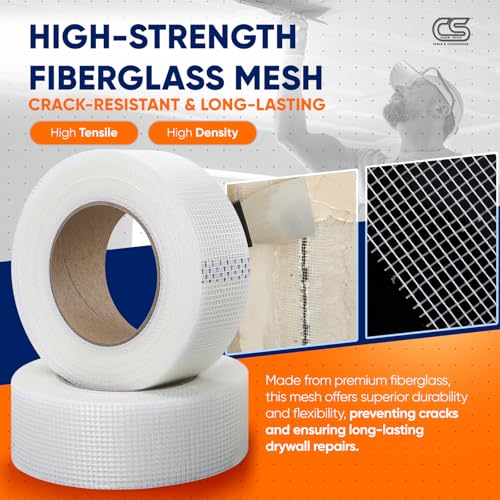 Fiberglass Mesh Drywall Joint Tape 2" x 150 Ft Self-Adhesive Crack-Resistant 5-Pack by ClearStyle