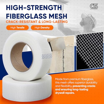 Fiberglass Mesh Drywall Joint Tape 2" x 150 Ft Self-Adhesive Crack-Resistant 5-Pack by ClearStyle