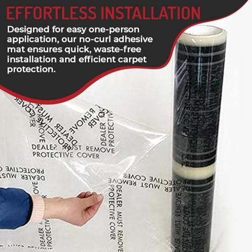 Hi-Tech Auto Adhesive Plastic Floor Mat, 4 mil | Perforated Every 24" | 100 Mats Per Roll | (24" Wide, 200' Long) - size: 24" Wide, 200' Long