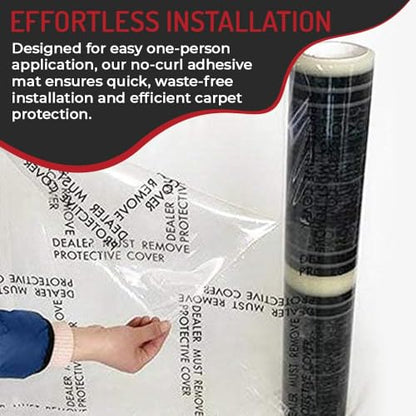 Hi-Tech Auto Adhesive Plastic Floor Mat, 4 mil | Perforated Every 24" | 171 Mats Per Roll | (24" Wide, 300' Long) - size: 24" Wide, 300' Long