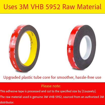 Double Sided Tape Heavy Duty, Waterproof Mounting Foam Tape, 16.5ft Length, 0.4in Width, High Temperature Resistant Adhesive Tape for Car, LED Strip Light, Office Decor, Uses VHB 5952 Raw Material - size: 0.4in X 16.5ft