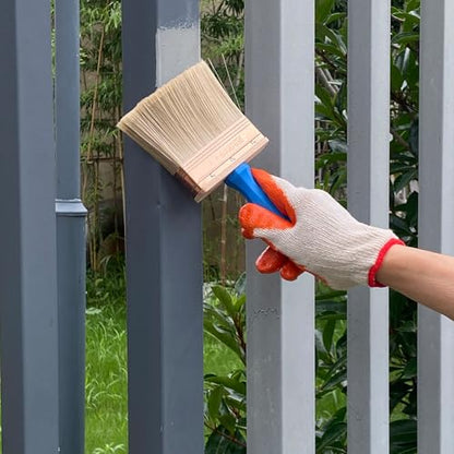 Deck Stain Brush, 6 Inch Deck Paint Brush with Threaded Handle for Extension Pole, Wide Large Brushes for Staining Wood, Fence, Walls, Lime Wash Paint Brush - color: 6 Inch