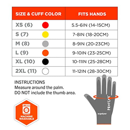 Ergodyne ProFlex 7044 Cut Resistant Work Gloves, ANSI A4, PU Coated Palms for Flexible No Slip Grip. Superior Fit and Feel - size: Medium