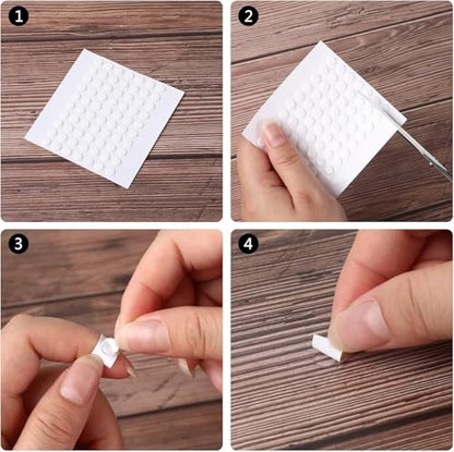 JANYUN 140 Pcs Double Sided Sticky Dots Removable Round Putty Clear Double Sided Tape for Crafts No Trace Sticky Tack Adhesive Tape (6 mm) - size: 6mm