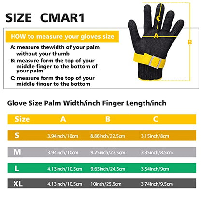 Schwer ANSI A9 Cut Resistant Glove, Food Grade Stainless Steel wire Mesh Metal Gloves, Knife Cutting Gloves for kitchen Mandoline Slicing Butcher Meat Cutting Oyster Shucking Fish Fillet（L, 1 PCS） - size: Large (Pack of 1), style: 3.0 Black Steel Wire+hpp