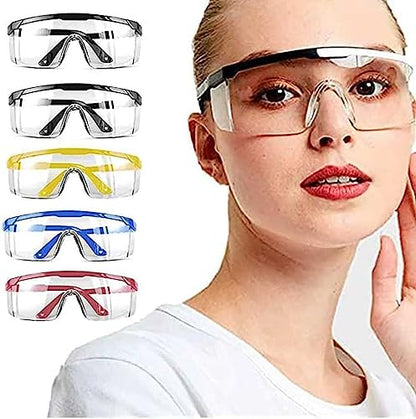 5 PACK Safety Glasses Goggles, Men Women Anti-fog Wide Vision Safety Goggles Eye Protection, Z87 UV 400 Blocking Eyewear Adjustable Temples Eye Shied for Lab,Yard work, Gardening, Lawn mowing - color: Black&yellow