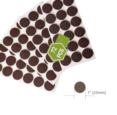 Non Slip Chair Leg Pads for Hardwood Tiles Floors - Noise Canceller Self-Adhesive Anti Slip Rubber Furniture Stoppers to Prevent Sliding - Round 72 PCS 1” (25mm) - size: Round 1" (72PCS)