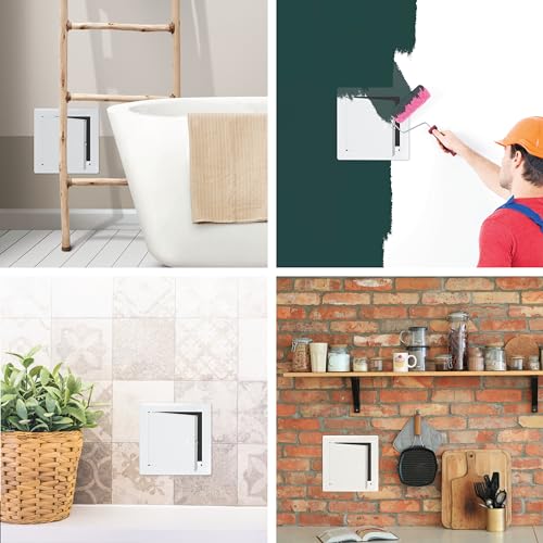 6" x 6" White Metal Access Panel, Service Shaft Door, Plumbing, Electricity Heating Alarm Wall for Drywall, Bathroom Services Hole Cover, Wall Covering - size: 6x6 Inch