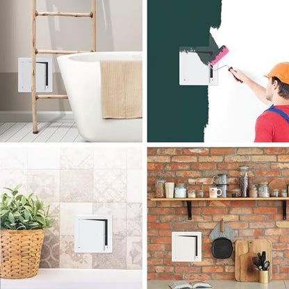 6" x 6" White Metal Access Panel, Service Shaft Door, Plumbing, Electricity Heating Alarm Wall for Drywall, Bathroom Services Hole Cover, Wall Covering - size: 6x6 Inch