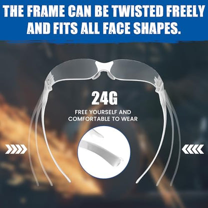 RUGGED BLUE - Bifocal Safety Glasses | Ansi Z87.1 Certified | Safety Glasses With Readers 2.5 | Scratch-Resistant Lenses | Impact-Resistant Eye Protection | Reading Goggles | 12 Pack - Clear Lens - color: 12 Pair, size: 2.5 Diopter