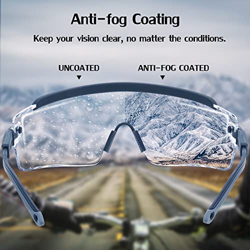 UKNOW Safety Goggles Over Glasses, Safety Glasses Anti Fog Wraparound Eye Protection, Protective Eyewear ANSI Z87.1 - color: Slate