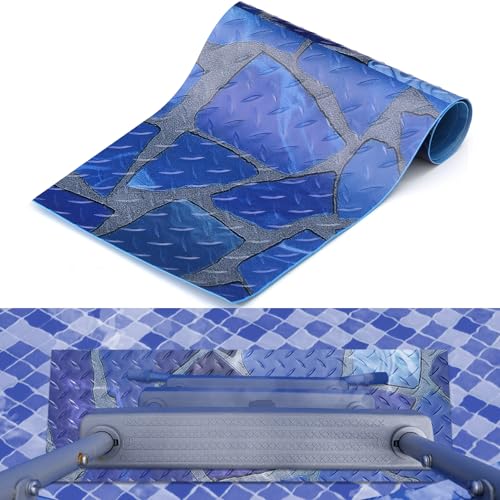 Drydiet Above Ground Ladder Mat, Swimming Protective Nonslip Step Pad with Texture, Pool Essentials Accessories for Floor Liners and Stairs, Marble Pattern(9 x 24 Inch) - size: 9 x 24 Inch