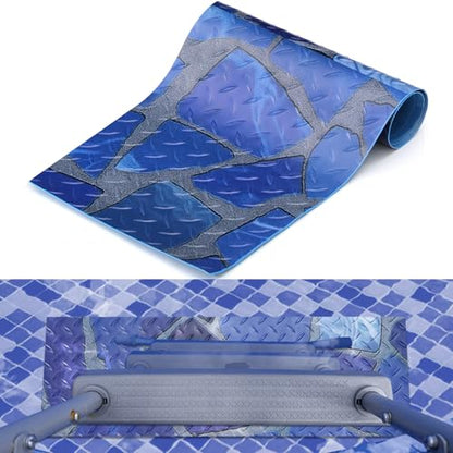 Drydiet Above Ground Ladder Mat, Swimming Protective Nonslip Step Pad with Texture, Pool Essentials Accessories for Floor Liners and Stairs, Marble Pattern(9 x 24 Inch) - size: 9 x 24 Inch