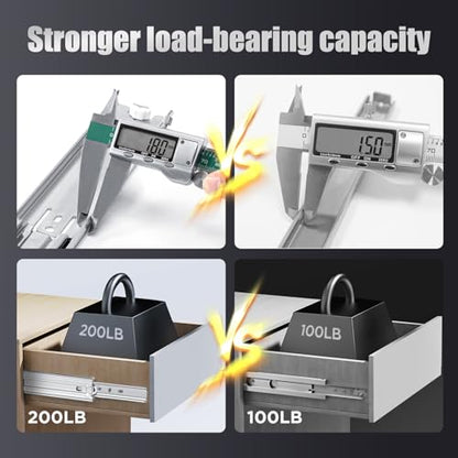 SLIDEWAY 200 Lbs Heavy Duty Drawer Slides 1 Pair 8 10 12 14 16 18 20 22 30 32 40 Inch Full Extension Ball Bearing Sliding Rails Cabinet Runners Tracks Tool Box Glides-33 - size: 34 Inch