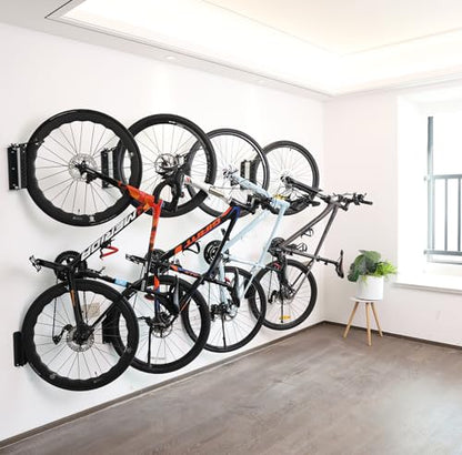 PHUNAYA Bike Wall Mount Vertical, Swivel Bike Hangers For Garage, Bike Rack Garage Wall, Bicycle Hooks, Garden Indoor Outdoor Storage (Vertical 4 Pack) - style: Vertical 4 Pack