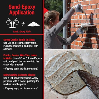 ElastiPoxy Concrete Joint & Crack Filler Kit – 2 Quarts – Flexible Epoxy Joint Sealant for Floor-to-Wall Joints, Contraction Joints, Cracks in Concrete Blocks, and Spalled Surfaces