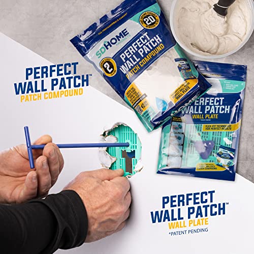 Drywall Repair Compound by SD Home, Fast-Drying Spackle Filler for Holes, Cracks & Wall Damage, Mix-As-Needed Dry Compound Putty, 2 lb. Resealable Bag, Perfect Drywall Hole Patch Solution - style: Patching Compound