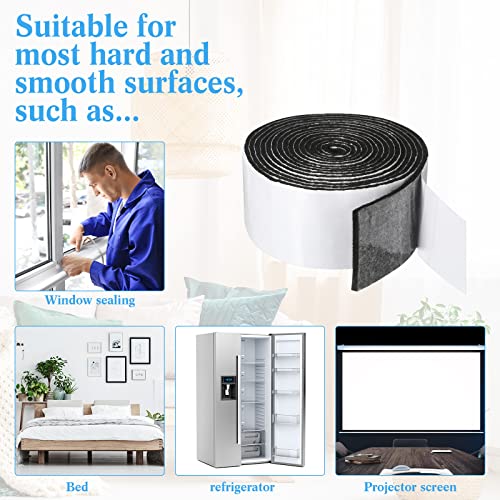 Zonon 4 Rolls 120 Inch Felt Strip with Adhesive Backing Felt Tapes Furniture Strip Rolls Self Stick Heavy Duty Polyester for Protecting Furniture and DIY Adhesive(Black,2 Inch) - color: Black, size: 2 Inch