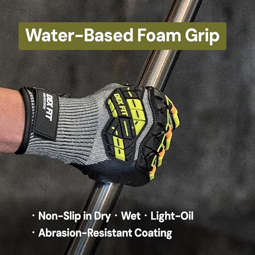 DEX FIT SSG513 Impact Stainless Steel Cut Resistant Gloves, ANSI A5, Durable Non-Slip Nitrile Grip, Touchscreen, Comfort Stretchy Fit, Thin & Breathable, Machine Washable; Gray M (8), 1 Pair - color: A5 Gray Impact, size: Medium (1 Pair)