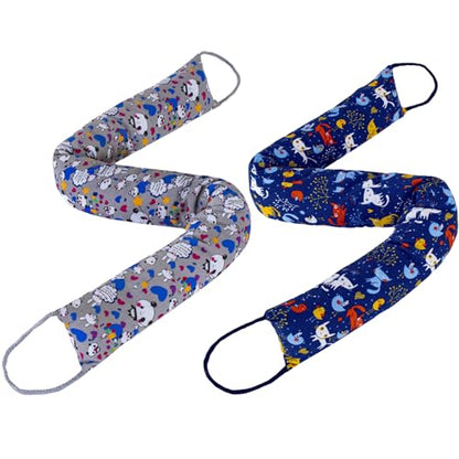 Weighted Door Draft Stopper, 2 Pack 48 Inch Under Door Blocker, Bottom of Door Window Air Noise Light Gap Filler, Saving Energy Cartoon Print Canvas Cotton 2.8Lb - size: 48 inch