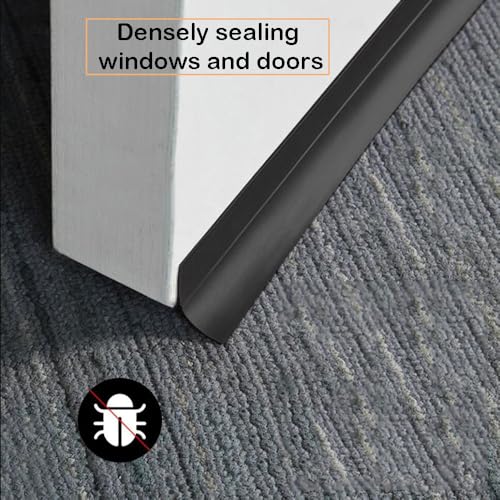 Window Sealing Strip, Self Adhesive Weather Stripping, Silicone Door Bottom Seal Strip Tape for Gaps of House Glass Shower Window and Door Weatherproof Soundproof, Transparent (5m 45mm Black) - size: 5m 45mm Black