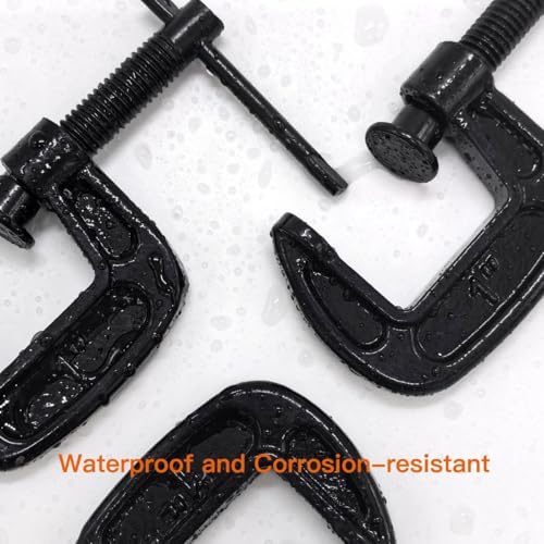 1-Inch C-Clamp Set, Heavy-Duty Cast Iron C-Clamps with 0.8-Inch Throat for Woodworking, Welding, and Building(10 Pcs) - color: (10 Pcs)