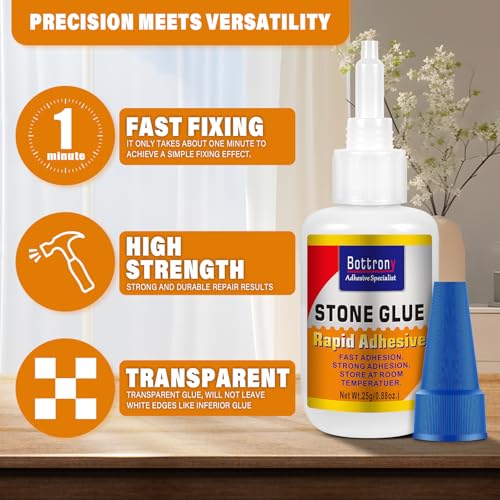 2 Pack Stone Glue, Marble Glue Heavy Duty for Granite, Artificial Stones & Tile, Clear Waterproof Stone Adhesive for Marble Repair & Craft Projects, Fast Drying, Strong - size: 2 Pake, style: Stone Glue