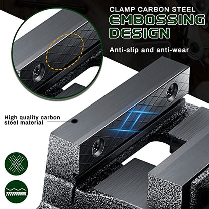 Tools Drill Press Vise Metal Press Vice Workbench Drill Vise Clamp with 2 Pieces Magnetic Pads Multi Grooved Pads Set for Daily Working Supply - size: 4 Inch
