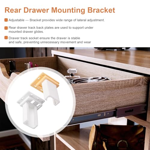 Drawer Slide Socket Set Cabinet Hardware, RV Drawer Parts Fits 1 Inch Drawer Slide, 2-1/8 Inch x 1-3/4 Inch Adjustable Base C-Shaped