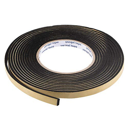 uxcell Sealing Foam Tape 10mm Wide 3mm Thick 5m/16.4ft Long, EVA Self Adhesive Weather Strip for Window Door Insulation - size: 10mmx3mmx5m