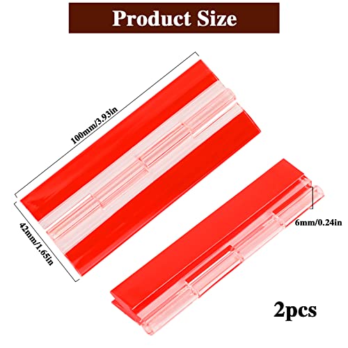 2 Pcs Acrylic Small Plastic Hinges - Continuous Transparent Self-Adhesive Folding Hinge Tools for Cabinet Drawer Furniture Aquarium DIY Crafts Display Stand 100x42 mm - size: 100 x 42 mm