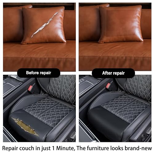 Leather Repair Tape,3.9 x 63 Inches Self Adhesive Leather Repair Patch,Vinyl Leather Repair Kit for Furniture,Couches,Car Seats,Sofas,Office Chairs,Dark Brown - color: Dark Brown, size: 3.9*63inch
