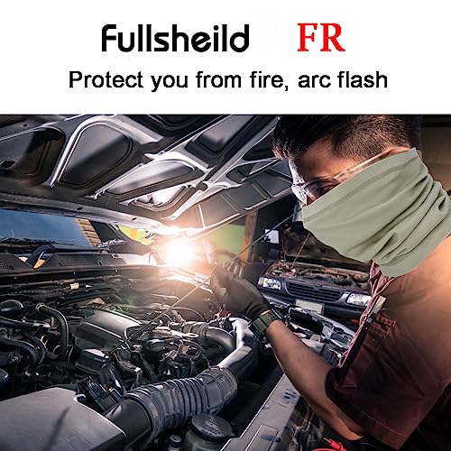 Fullsheild FR Flame Resistant Face Mask Full Cover Neck Gaiter Snood for Welding Hunting Army Military Working - color: Lightkhaki