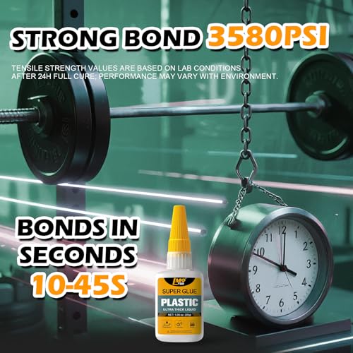 Plastic Super Glue Liquid, Clear Instant Cyanoacrylate Glue for Plastic Model 3d Printing PLA Airplane Miniatures Heavy Duty, All Purpose Superglue for Metal Rubber Wood Ceramic, Strong and Waterproof - size: 1oz-Thick