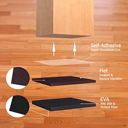 Yelanon Non Slip Furniture Pads -12pcs 4" Furniture Grippers Hardwood Floors, Non Skid for Furniture Legs,Self Adhesive Rubber Feet, Anti Slide Furniture Floors Protectors for Keep Couch Stoppers - size: 12pcs 4" Square