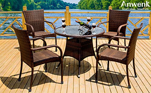 Anwenk Chair Leg Floor Protectors 1 Inch 1"x1" Small Chair Leg Caps Rubber Leg Tip for Indoor Home Outdoor Patio Garden Office Round Black 16 Pack