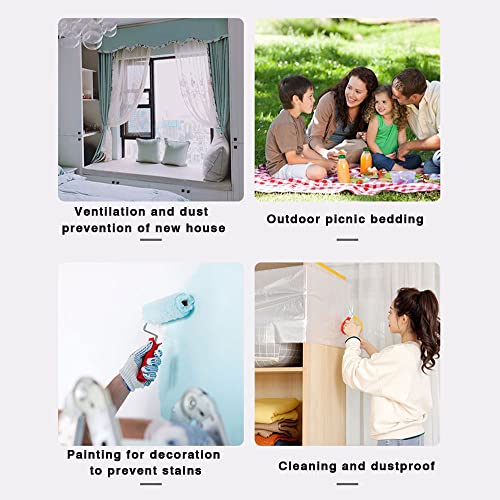 Pre-Taped Masking Film for Painting Painters Plastic Sheeting with Automotive Paint Tape and Drape for Covering Cars, Walls, Windows and Furniture Protection (Size -5 x 65-Feet) - style: 5-feet X 65-feet