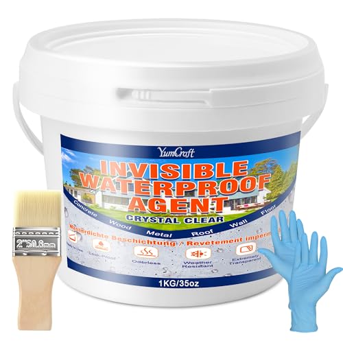 35oz Liquid Waterproof Sealant, Transparent Invisible Waterproof Coating, Water-Based Anti-Leak Repair Adhesive for Roofs, Walls, Bathroom, Windows, Kitchen, Garden, Indoor & Outdoor