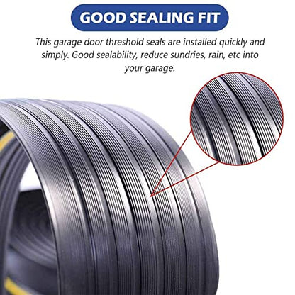 ToLanbbt 10Ft/3M Universal Garage Door Rubber Threshold Strip with 300ml Black Adhesive/Sealant, Weatherproof Seal Strip DIY Weather Stripping Replacement (Black+Yellow) - color: Black+Yellow, size: 10 Ft (incl. 1 adhesive)
