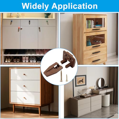 Waziaqoc 5 Set Brown Plastic Replacement Drawer Guides, Slides Drawer Replacement Part Guides, for Dresser and Nightstand Drawer Repair with Kenlin Rite Trak 1 System