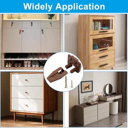 Waziaqoc 5 Set Brown Plastic Replacement Drawer Guides, Slides Drawer Replacement Part Guides, for Dresser and Nightstand Drawer Repair with Kenlin Rite Trak 1 System