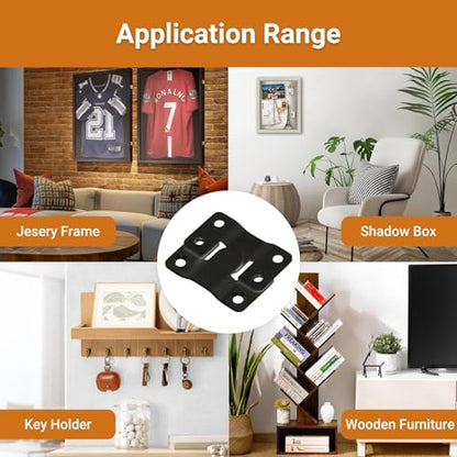 16Pcs Stainless Steel Interlock Hanging Buckle,Flush Concealed Mount Brackets Stainless Steel Z Clip Bracket Interlock Hanging Buckle Mountain Buckle for Picture Display Art Gallery (L2, Black) - color: Black, size: Large With Screws